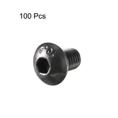 100pcs M5x8mm 10.9 Alloy Steel Button Head Hex Socket Cap Screw Bolt Black