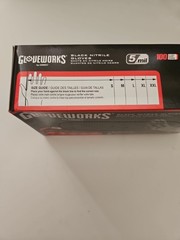 AMMEX Glove Works Nitrile Gloves, Black – XL (100 Pack).