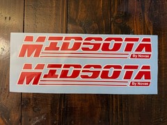 Midsotta Trailer Replacement White & Red Decals Stickers (Set 2) 18″-36″