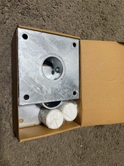 MultiNautic 6 in. L x 6 in. W x 2 in. H HDG Steel Base Plate With PVC Caps