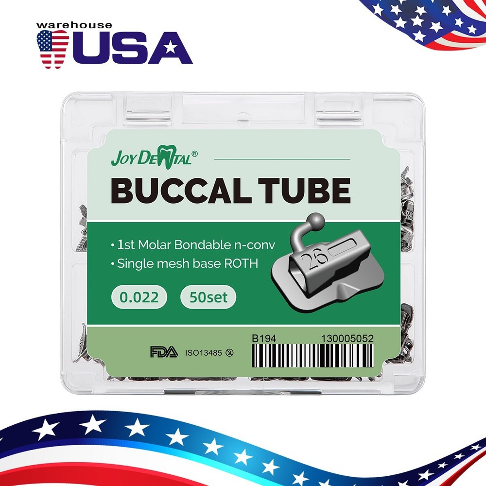 50Sets Dental Orthodontic Buccal Tubes 1st Molar Bondable Non-Conv Mesh Roth.022