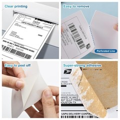 9527 Product 4 x 6 Thermal Labels – Pack of 100 Fanfold Labels for Direct The…