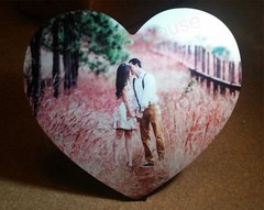 Heart Shaped Sublimation Photo Blank, Self Standing, w/ attached stand, 10 pc **
