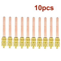 10pc Service Access Valve 1/4″ SAE *1/4 OD *2.75″ Stem Core AC Refrigeration Kit