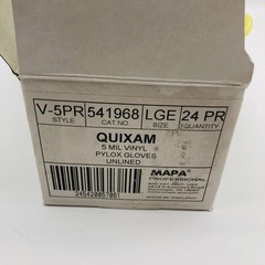 Mapa Pylox V-5PR Disposable Glove Large Light Weight 5 MIL Quixam 24 Pairs/Bx