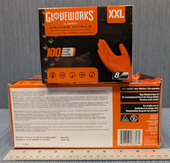 2 Pack x Gloveworks Orange Nitrile Extra Thick Gloves XX-Large 100 Per Pack 2