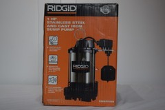 Rigid 1 HP SS Submersible Sump Pump 1000RSDS ***FLOAT LEVER BROKEN & MISSING***