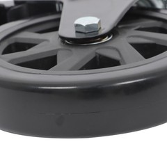4Pcs Heavy Duty Casters Black 6″ W/ Brake 360° steering With 2× Hardware Kits