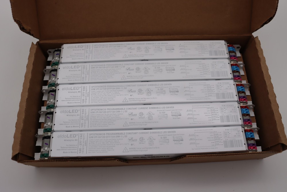 Box of 10 eldoLED 50W Dimmable LED Driver 2743X3 OTi50/120-277/1A4 DIM-1LG2