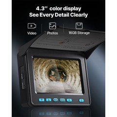 Uimoso Sewer Inspection Camera 66ft, 4.3-inch Screen, Waterproof with 6 LEDs