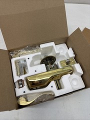 SCHLAGE RESIDENTIAL FE575 CAM505ACC Electronic Lock,Lever Handle,Brass 457G01