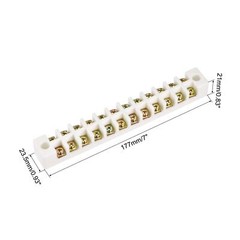 Porcelain Ceramic Terminal Block 12 Way High Temperature 177×23.5x21mm