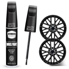 Matte Black Wheel Rim Touch Up Paint Kit Curb Rash Scratch Repair Remover