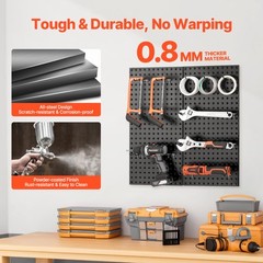 VEVOR Metal Pegboard Panels 2Pcs 24″ x 12″Wall Organizer for Garage Tool Storage