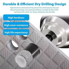 5Pcs/Set 6mm Dry Diamond Drill Bits For Porcelain Granite Tile Glass Ceramics