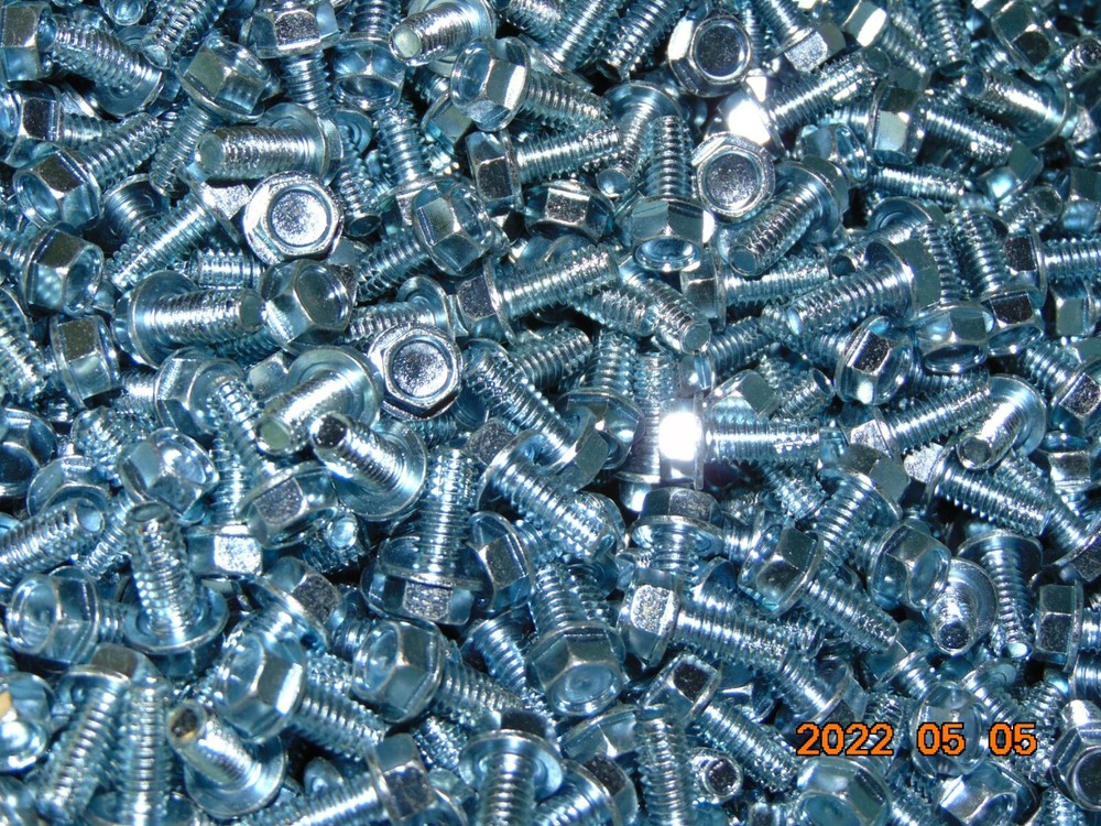 LOT OF (25) 12-24 X 1/2″ THREAD CUTTING HEX WASHER HEAD BOLT SCREW ZINC CASE HAR