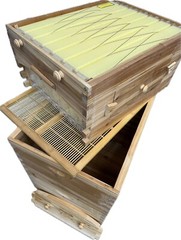 Beekeeping 3 Box Full Kit 2x Brood 1x Auto Seep Honey Super Beehive Frame WAXED