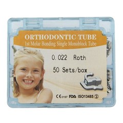 50Sets Dental Buccal Tubes Monoblock Orthodontic 022 Roth MBT 1st 2nd Molar Tube