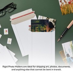 100 – 9.75×12.25 White Rigid Photo Document Mailers Cardboard Envelopes 28 pt.