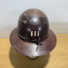 Vintage MSA Skullgard Fiberglass Full Brim Hard Hat Miner Safety Helmet Brown
