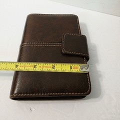Rosetti Brown Faux Leather Ring Pocket Planner Organizer Binder Wallet Clean
