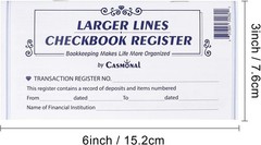 Larger Lines 20 Pack Checkbook Register, Check Registers for Personal Use