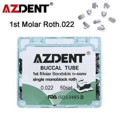 200pcs Dental Orthodontic Bondable Buccal Tubes Roth.022 1st Molar Non-Conv