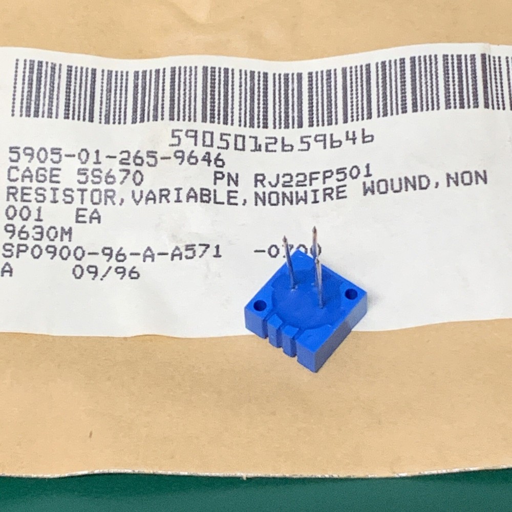 BOURNS RJ22FP501 1/2 Inch Square Trimpot 500 Ohm 10% 0.5 W 100 ppm/°C