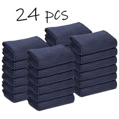 24 Pack Moving Blankets Pro Economy Black Shipping Furniture Pads 80″ x 72″