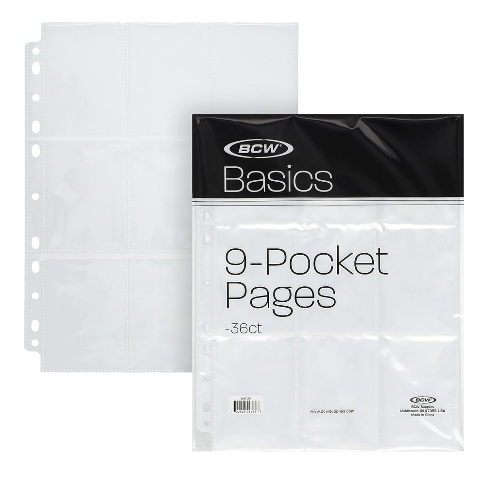 Basics 9Pocket Card Pages 36 Pack | Binder Sheets for Trading & Sports Cards …