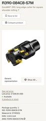 Sandvik | R390-084C8-57M | SWEDEN | Shoulder Mill + Inserts | NEW