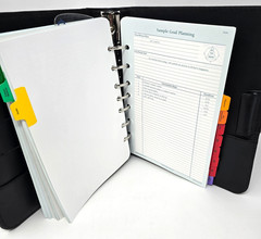 NWOT VTG 1999 Franklin Covey Black Classic Leather Open Binder Planner 7 Ring