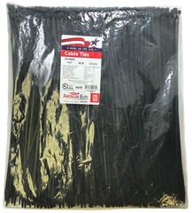 (100) Black 14″ Inch Nylon Cable Wire Wrap Zip Ties 50 LBS UV Resistant – USA