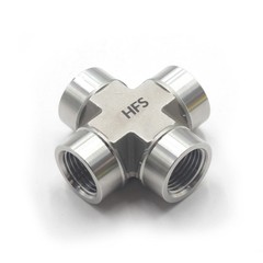 HFS(R) 1/2″ NPT Female Thread Pipe Fitting 4 Way Cross Stainless Steel 304