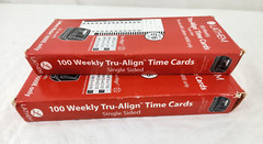 2 Boxes of 100 Lathem Trualign E16 Time Cards for 1600E Weekly 1-Side 4″ X 9″