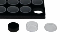 36 1/2 Dollar Size Lucite Cups in 14 x 8 x 1 Riker Display Case Coins Buttons
