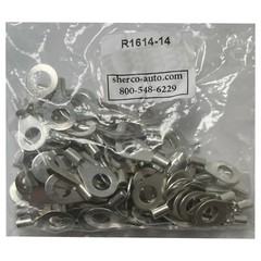 (100) Non-Insulated 16-14 Gauge 1/4 Ring Terminal Uninsulated Wire Connector USA