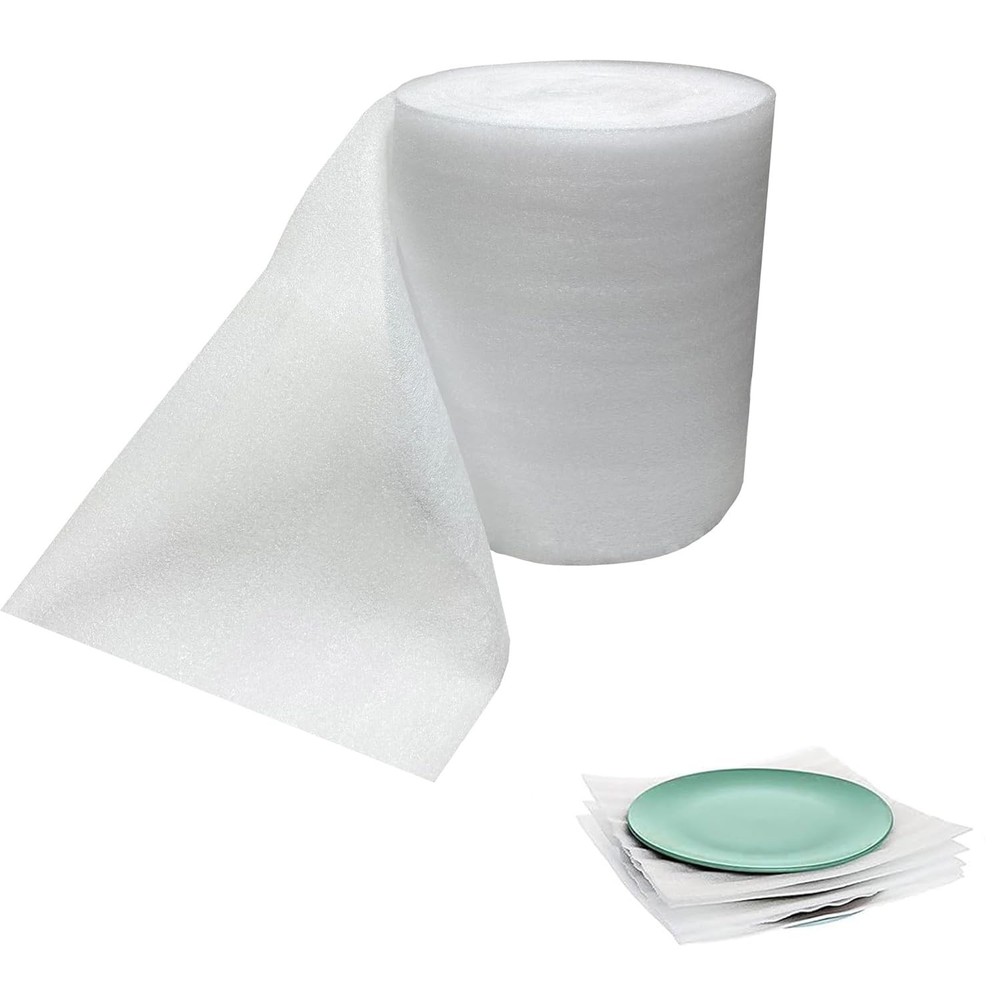 Foam Wrap Roll 10 Inch Wide x 50 FT Length Packing for 50ft, white
