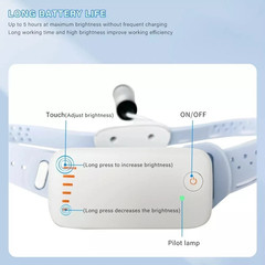 Dental Medical Wireless 5W LED Head Light Utra-light ENT Headband Headlight Blue