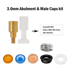 US Locator Abutment for Zimmer Screw-Vent 3.5 Titanium Abutment Male Cap Inserts