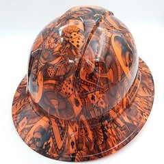 FULL BRIM Hard Hat custom hydro dipped , NEW DEALERS CHOICE ORANGE HOT NEW