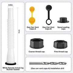 Gas Can Spout Replacement Kits, Nozzle with Seals for 1/2/5/10 Gallon Oil Cans