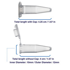 1.5mL Micro Centrifuge Tubes with Safety Lock, Flip-Cap Tube with Frosted Area