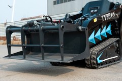 Mini Skid Steer Heavy Duty Grapple Bucket Solid Bottom– Fits TYPHON STOMP X1300
