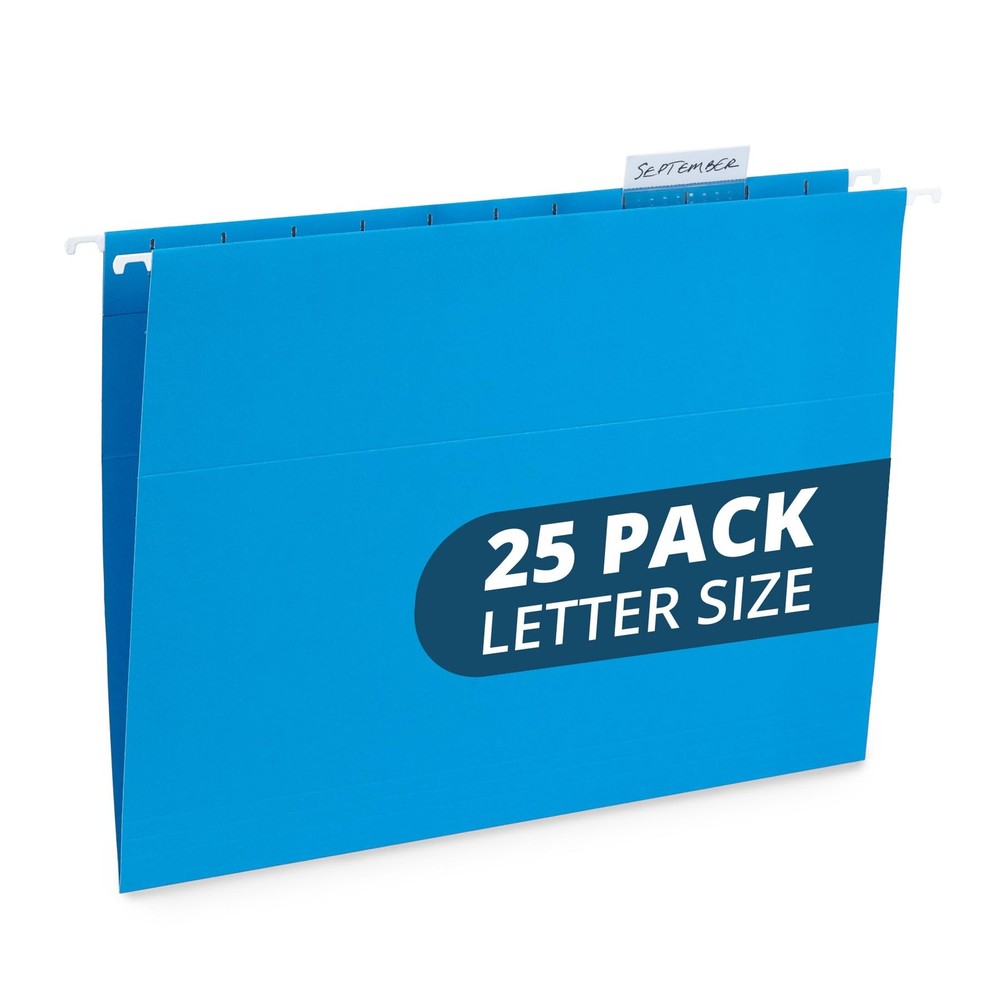 Blue Summit Supplies Hanging File Folders, 25 Reinforced Hang Letter,