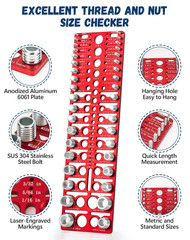 57pc Nut & Bolt Thread Checker, SAE & Metric, Drill Gauge Set