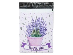 10×13 Lavender Plant Thank you Poly Mailers, Self Sealing Purple Spring Summer M