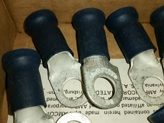 QTY-50 321677 AMP BRAND 1/0 1/2″ HOLE TIN PLATED COPPER LUGS 50 PC LOT