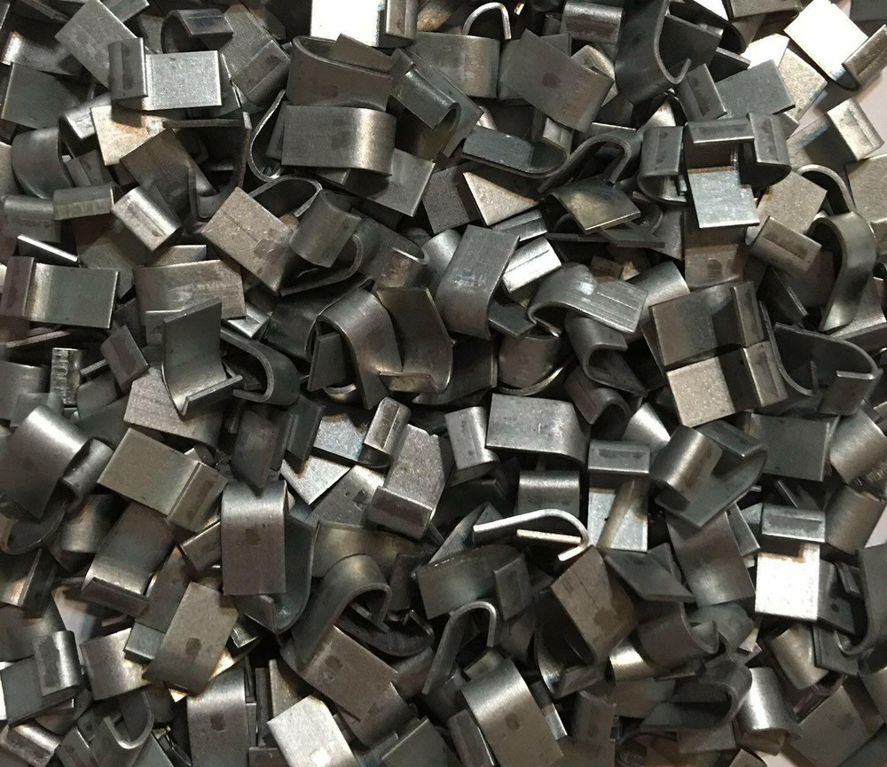1 Lb. Galvanized J Clips. Cage Clips for Rabbit, Poultry, Game Bird Cages.
