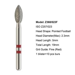 Diamond Burs Zirconia Cutting Round End Taper Cylinder Football Ball Fine Medium
